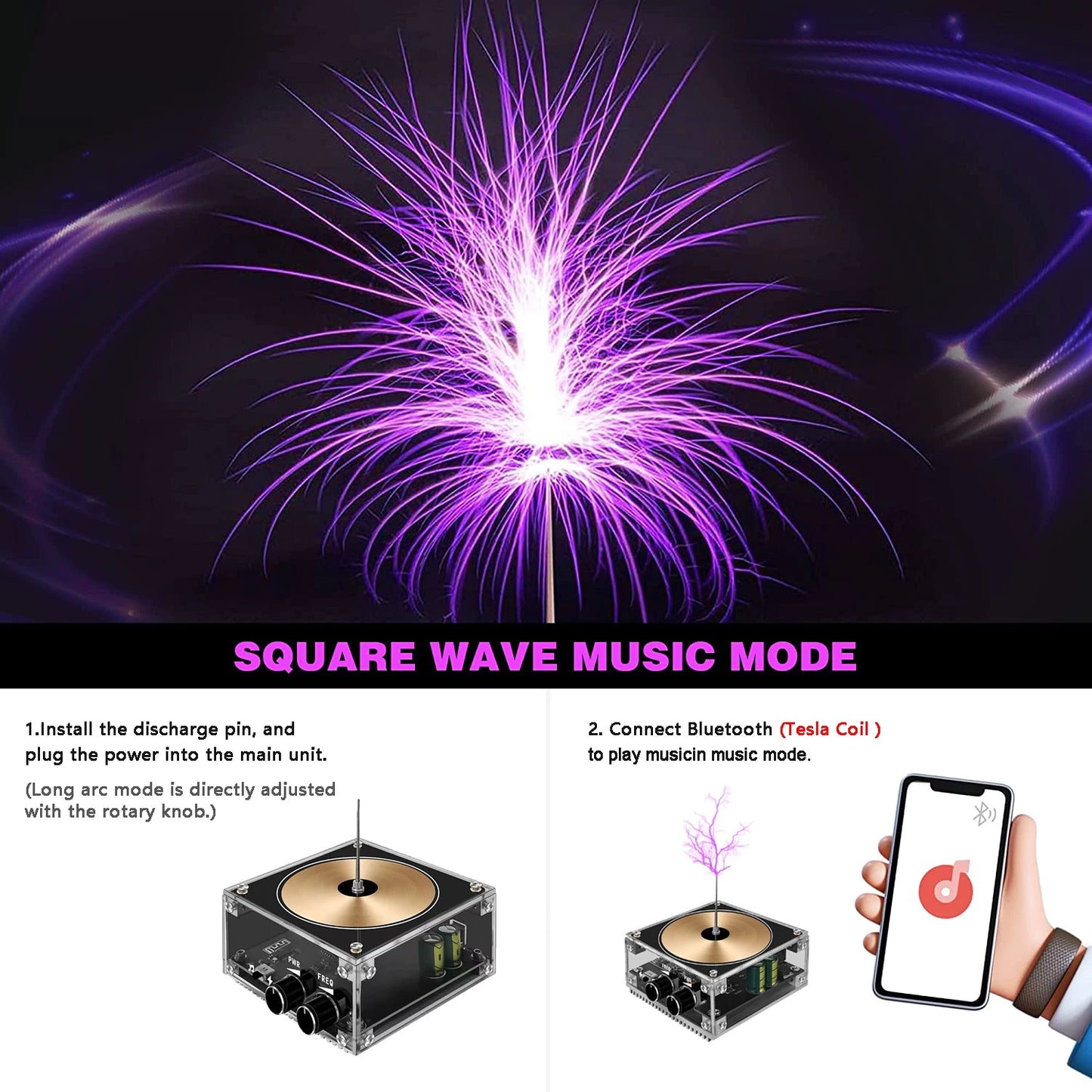 Music Tesla Coil High Frequency Voltage Pulse