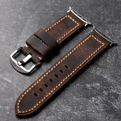 Handmade Italian Cowhide Leather Watchband For Apple Watch 49mm 45mm