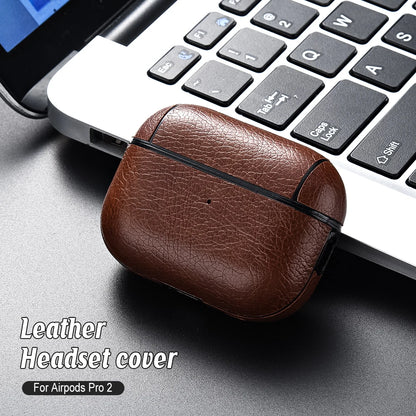 Leather Hard Plastic Cover for AirPods Pro 2 Case