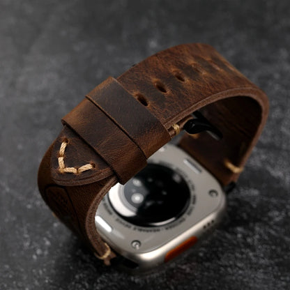 Handmade Vintage Horse Leather Bracelet 40MM 44MM 45MM 49MM