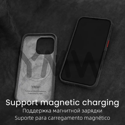 Magnetische ALCANTARA-hoes voor iPhone