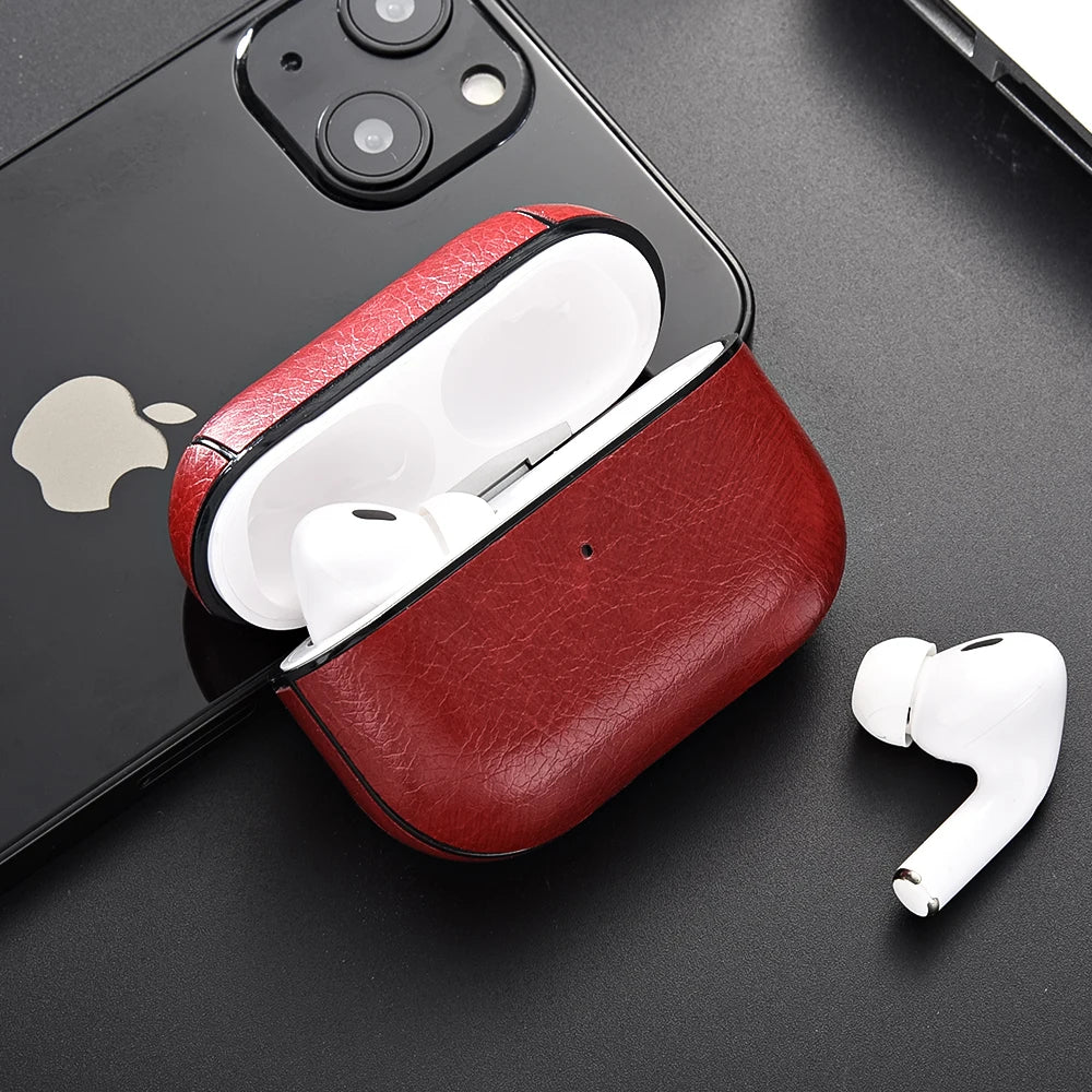 Leather Hard Plastic Cover for AirPods Pro 2 Case